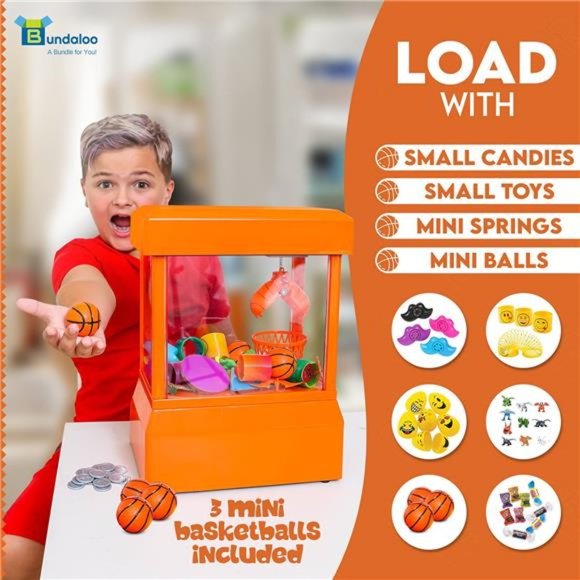 Slam Dunk Claw Machine - Miniature Candy Grabber for Kid with 3 Small Basketball - Picture 4 of 6